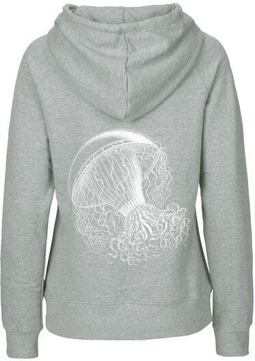 HANDGEDRUCKT "Medusa" Frauen HOODY aus reiner Biobaumwolle (kbA)