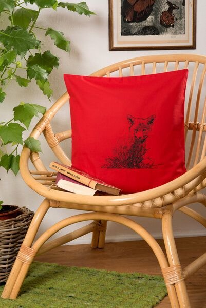 Hirschkind Bio-Kissenbezug 'Junger Fuchs' rot 40x40 cm