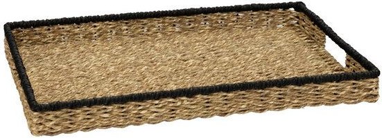 Thumbnail - El Puente Rechteckiges Tablett aus Munji-Gras und Eisen (45 x 31 x 4 cm)