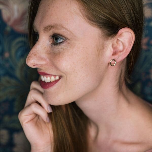 lille mus Ohrstecker 'Ring' 925 Silber / vergoldet