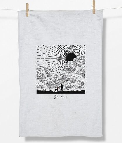 GREENBOMB Nature Friends Tea Towel - Praktisches Geschirrtuch aus Bio-Baumwolle / hochwertiger Print / GOTS / Fair & Veg...