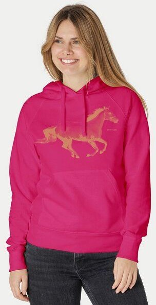 Peaces.bio - handbedruckte Biomode Bio-Damen-Kapuzensweater Horsepower