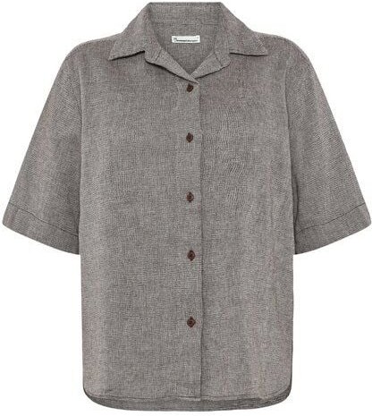 KnowledgeCotton Apparel Lockere kurzarm Hemdbluse mit Struktur aus Bio-Baumwolle