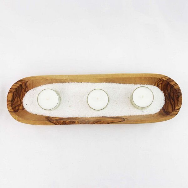 Mitienda Shop 3er Teelichthalter aus Holz Wellness mit Sand