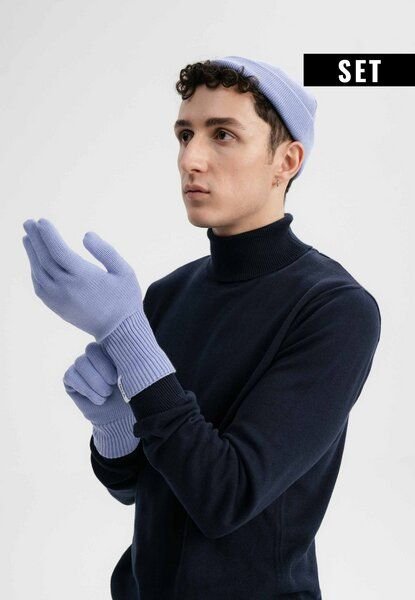 MELA Bundle Feinstrick Mütze kurz LESH + Strick Handschuhe RISHI