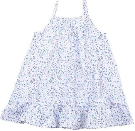 Cotokids Kinder Trägerkleid GOTS-zertifiziert aus Bio-Baumwolle, blaues Blumenmuster – Walkiddy, leicht & sommerlich