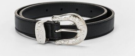 Solari Milano Veganer Damengürtel mit Rock-Schnalle – Schwarz