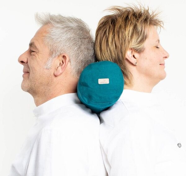 nahtur-design Nackenrolle mit Bezug aus 100% Leinen und Füllung mit Merinowolle oder Dinkelspelz