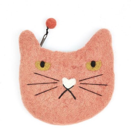 short'n'pietz handgefilztes Täschchen "Katze" mit Reißverschluß