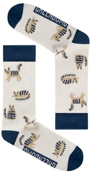 GREENBOMB Socken Cats Creme White