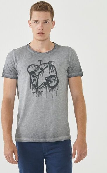 ORGANICATION Cold Pigment Dyed T-Shirt aus Bio-Baumwolle mit Fahrrad-Print
