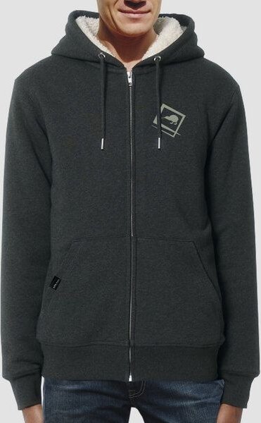 little kiwi Herren Hoodie, "Eingerahmt", Dark Heather Grey