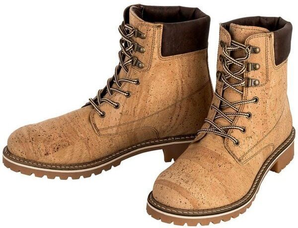 Kork-Deko Vegane Kork Schnürstiefel Unisex 40–45 | Nachhaltige Winterboots warm gefüttert