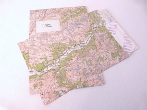 Thumbnail - Direktrecycling Landkarten Versandtasche Din C4 mit Sichtfenster