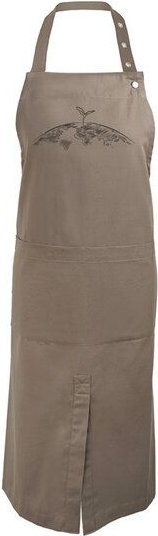 HANDGEDRUCKT "Erde" Gartenschürze mit Schlitz aus zertifizierter Bio Baumwolle