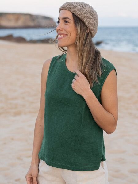 FUXBAU Frauen Leinentop