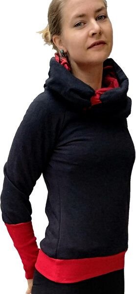 liebewicht Kapuzenpullover KapOn schwarz/rot 2 Längen nach Wahl