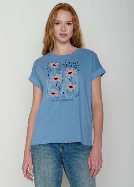 GREENBOMB No Rain Loony - Sportliches T-Shirt aus Bio-Baumwolle mit Rollup Sleeve / hochwertiger Print / GOTS / Fair & V...