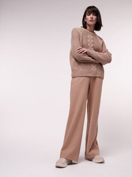 LANIUS Pullover mit Zopfmuster aus Bio-Schurwolle und Bio-Baumwolle