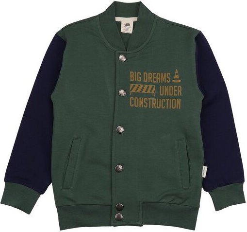 Kinder Bomberjacke GOTS-zertifiziert aus Bio-Baumwolle grün-blau „Crazy Machines“ – Walkiddy