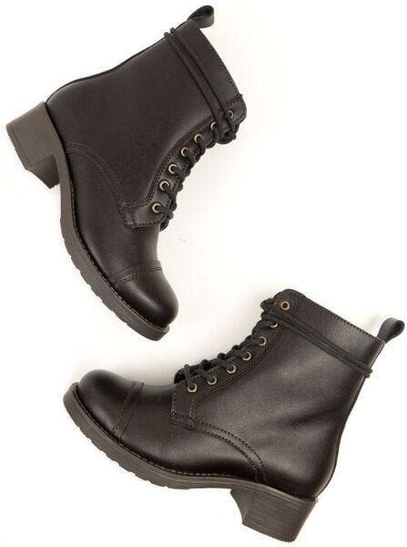 Will's Vegan Shop Flieger-Stiefel 2 Dunkelbraun Damen