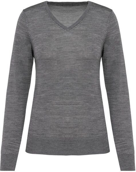 Greenspired Merino-Damenpullover mit V-Ausschnitt 220g/m²