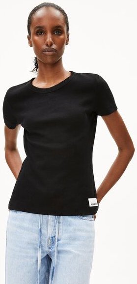 Thumbnail - ARMEDANGELS KARDAA Damen Ripp-T-Shirt aus Bio-Baumwoll Mix