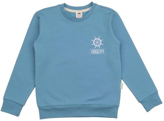 Kinder Sweatshirt GOTS-zertifiziert aus Bio-Baumwolle hellblau mit Wal-Motiv – Walkiddy