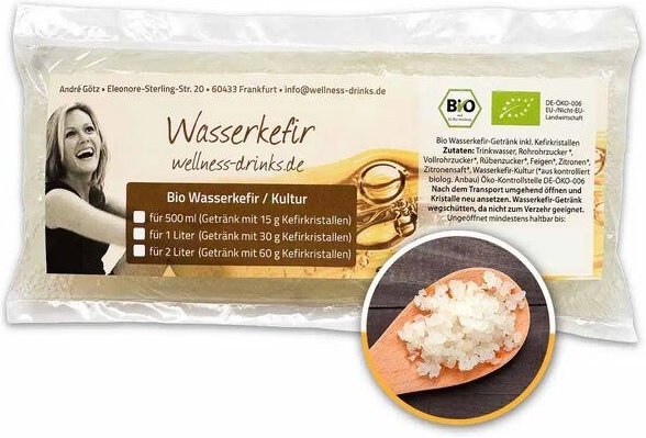 Wellness-Drinks Bio Wasserkefir Drink mit Japankristallen (groß)