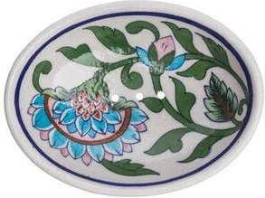 TRANQUILLO Blue Pottery Seifenschale von Hand geformt und bemalt