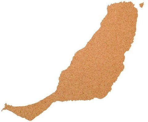 Kork-Deko Fuerteventura als Pinnwand aus Kork XXL ca. 80x50 cm | Umriss Fuerteventura