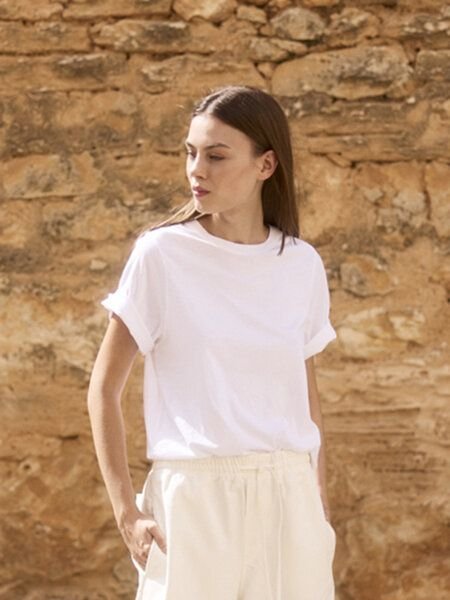 WOTE Damen T-Shirt - 100% Bio-Baumwolle (Rundhals, Relaxed Fit)