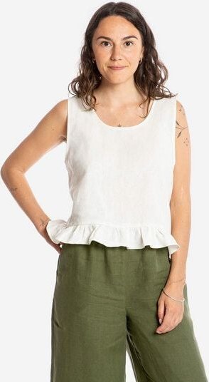 Matona Ärmelloses Top | Gathered Top | aus Leinen