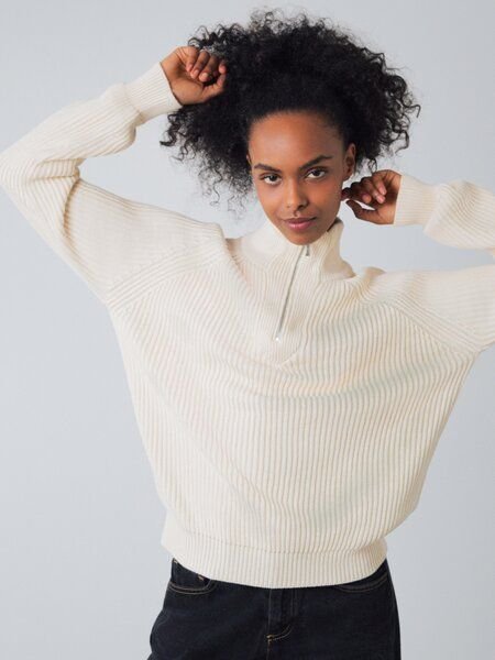 Thumbnail - Honest Basics Half-Zip Knit Frauen
