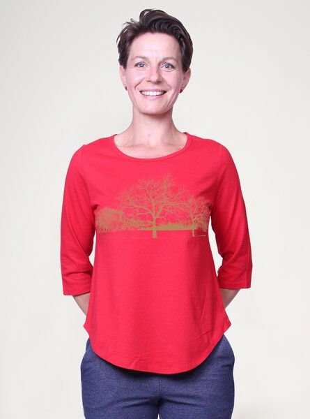 Peaces.bio - handbedruckte Biomode Dreiviertelarm-Shirt Landscape