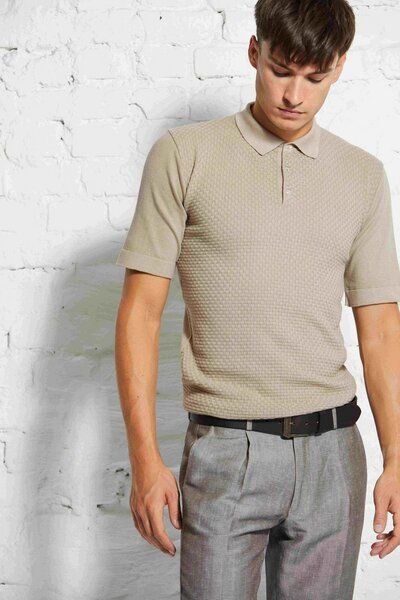 Wunderwerk Herren Poloshirt aus Bio-Baumwolle "Polo waffle knitmix 1/2 male"