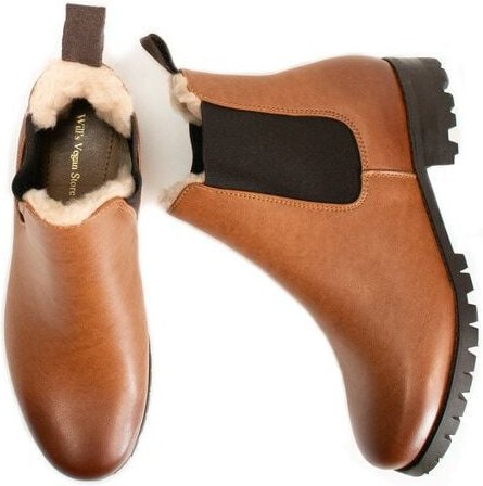 Will's Vegan Shop Luxe isolierte Chelsea-Stiefel mit tiefem Profil Damen