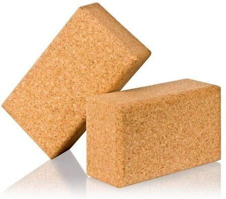 Kork-Deko 2er-Set Yoga Blöcke Klötze aus Naturkork, Kork, Doppelpack 23x12x7,5cm