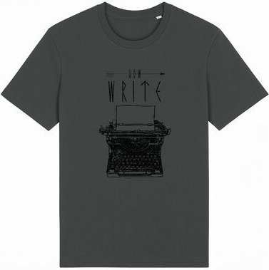 ilovemixtapes T-Shirt mit Schreibmaschine „Now write“ aus Bio-Baumwolle – fair & vegan