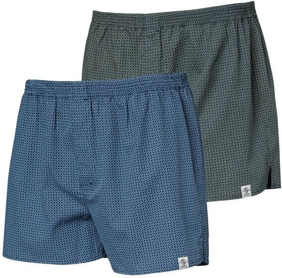 Haasis Bodywear Herren Web-Boxer Print, verdeckte Knopfleiste, 2er Pack