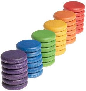 Grapat Holzmünzen 36 Stück