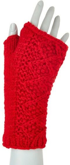 short'n'pietz Schurwollhandstulpen mit Rautenzopfmuster, handgestrickt