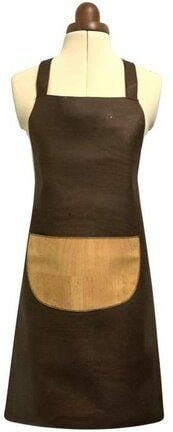 Kork-Deko Schürze aus Korkstoff – dunkelbraun mit Tasche, vegan, wasserabweisend, verstellbar
