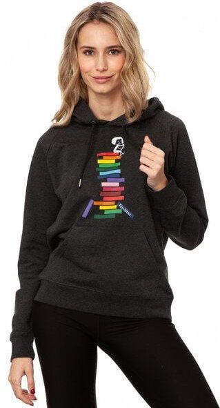 FellHerz Damen Hoodie Books dark grey melange, Bio Fair und Vegan