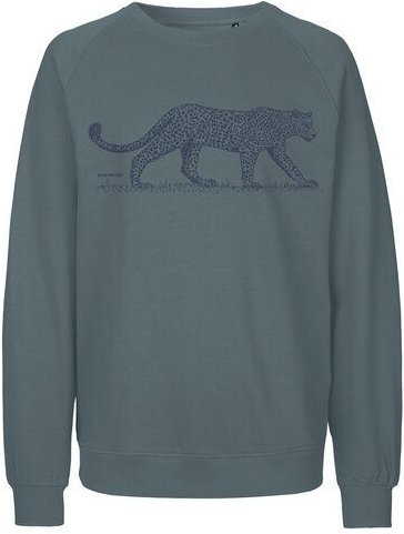 Peaces.bio - handbedruckte Biomode Bio Damen Sweatshirt Loose Fit Leopard