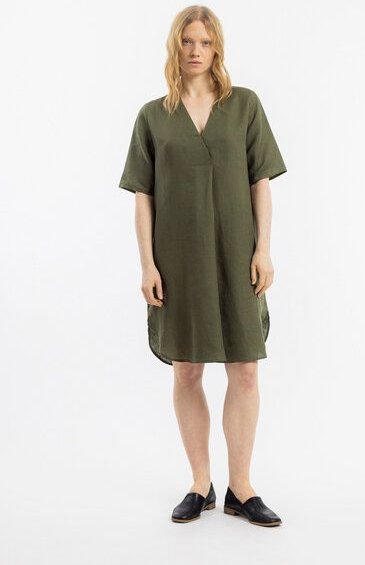 Rotholz Kaftan Kleid Olive