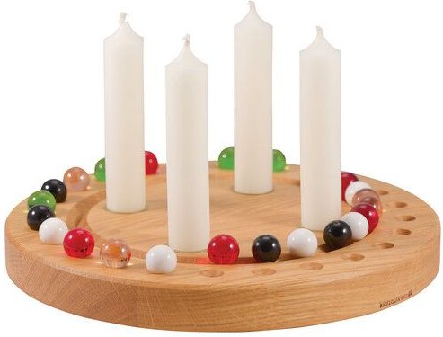 klotzaufklotz Adventskalender und Adventskranz für Stabkerzen