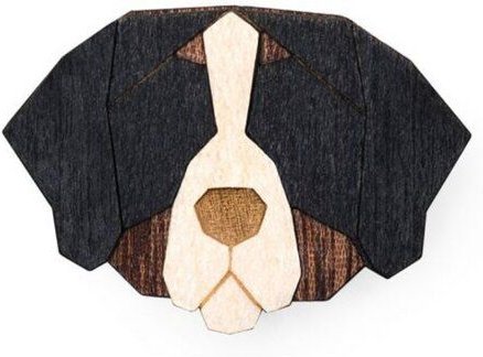 BeWooden Brosche aus Holz "Bernese Mountain" | Mode Schmuck