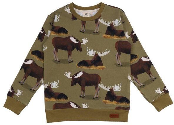 Baby Sweatshirt GOTS zertifiziert – Grün mit Tiermotiv, weich & bequem | von Walkiddy