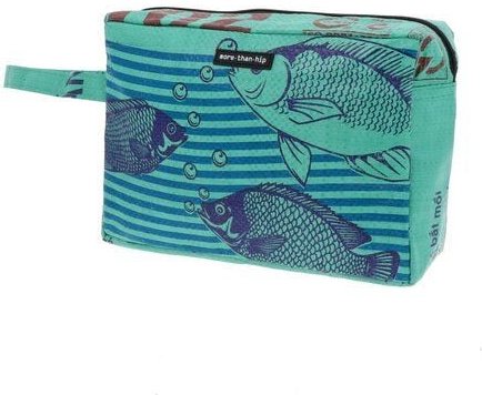 MoreThanHip Medium Kulturtasche aus recycelten Zement oder Fischfuttersaecken Washu